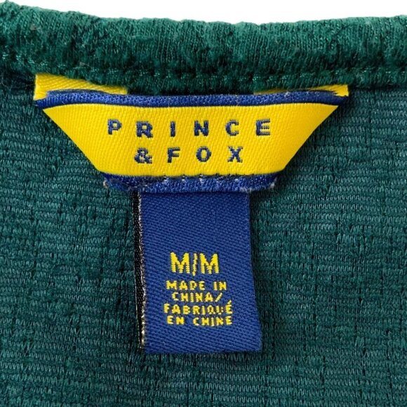 Prince & Fox Green Fit Flare Skater Dress Size Medium Polyester Spandex - Picture 3 of 4